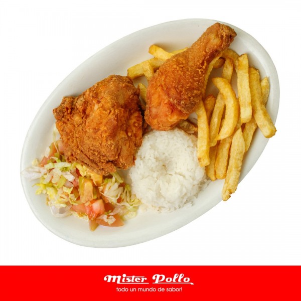 BANDEJA CON POLLO BROASTER