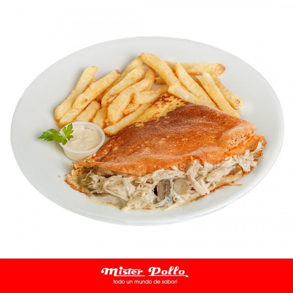 CREPE DE POLLO Y CHAMPIÑONES